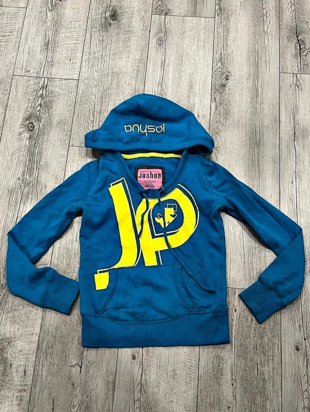 Joshua Girls Blue & Yellow Hoodie Size Small